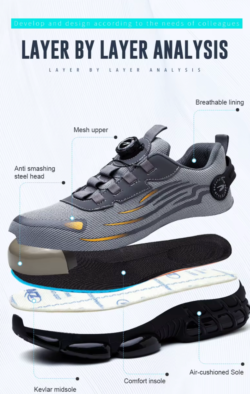 Men's Lightweight Breathable Safety Shoes