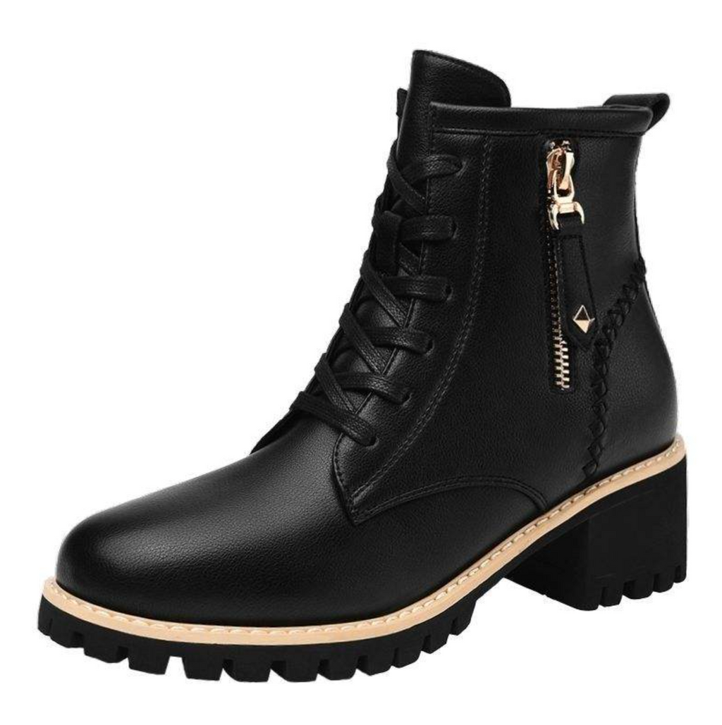 Women's Round-Toe Chunky Heel Ankle Boots