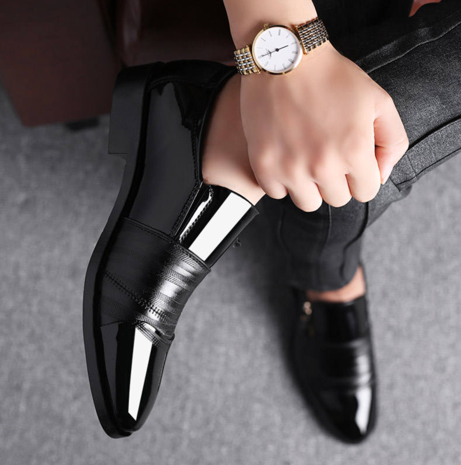 Men's Genuine Leather Slip-On Shoes