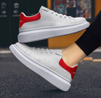 Luxury Unisex Flat Bottom White Casual Sneakers