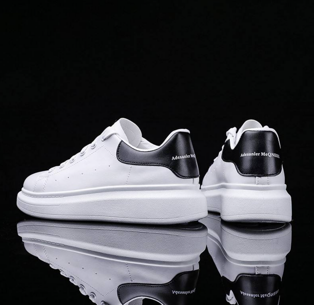Luxury Unisex Flat Bottom White Casual Sneakers