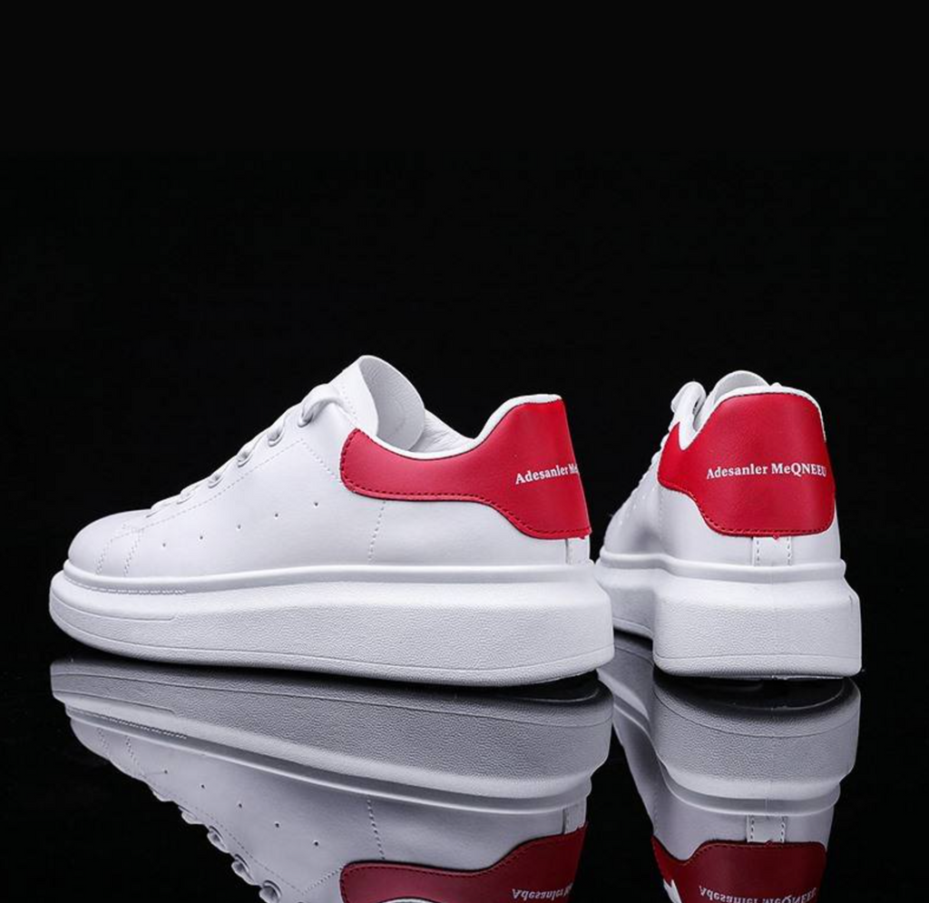 Luxury Unisex Flat Bottom White Casual Sneakers