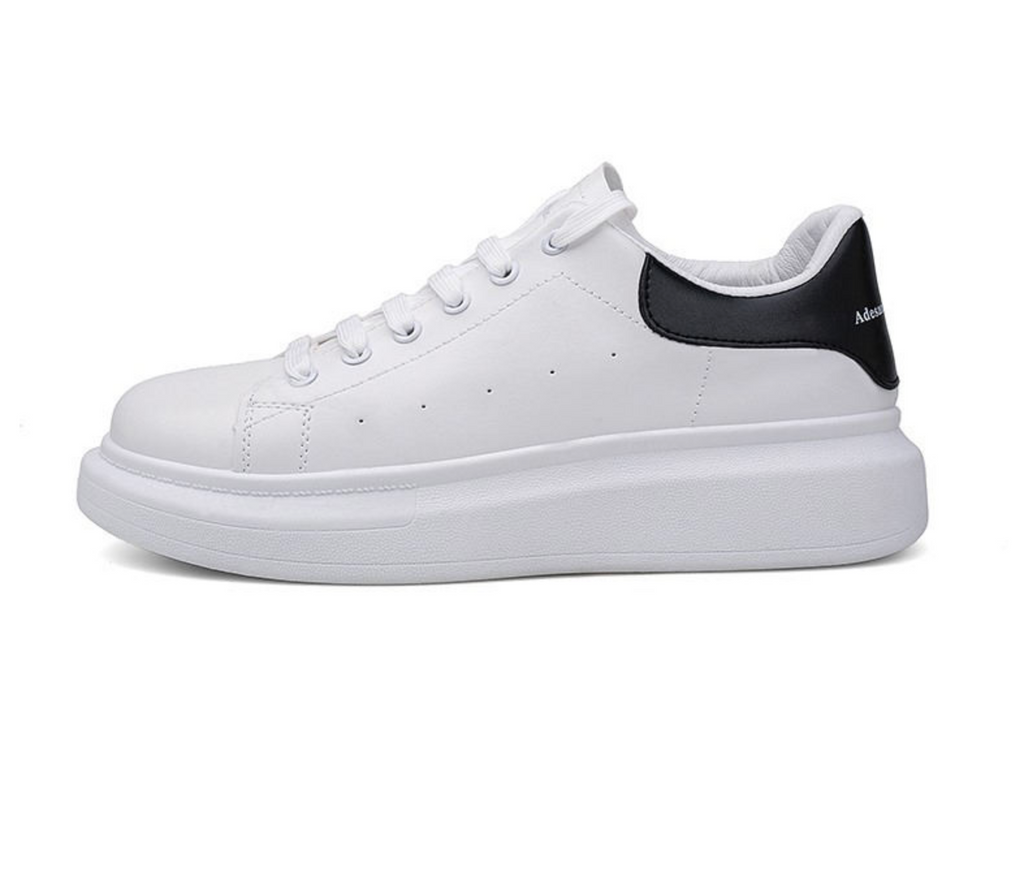 Luxury Unisex Flat Bottom White Casual Sneakers